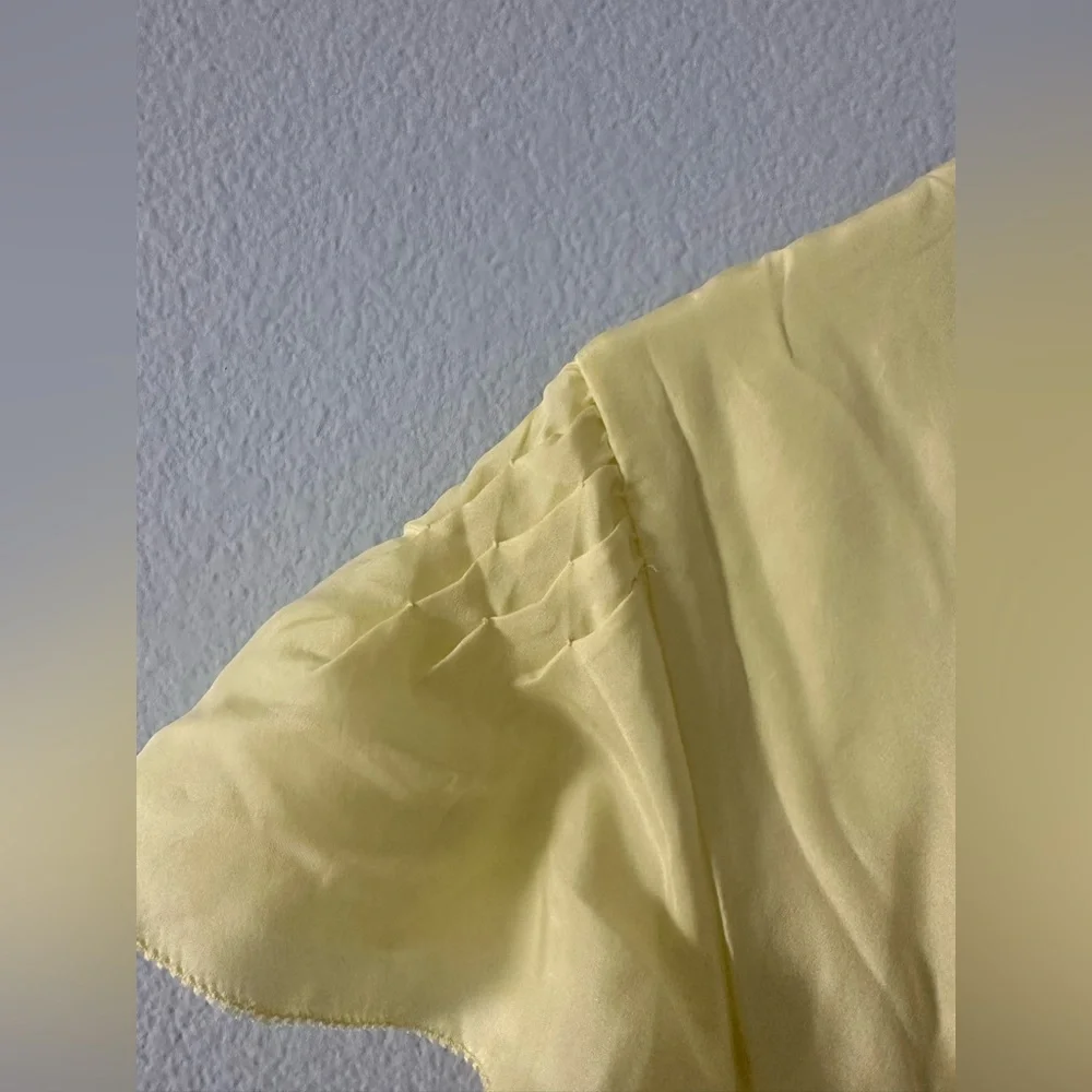 Free People 🌸 Follow Along Silk Mini Dress Yellow Size 2 - Picture 13 of 17